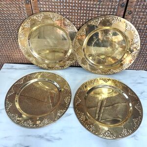 Vintage brass chargers plate holder decor India